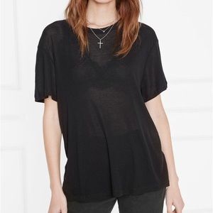ANINE BING BLACK SILK T-SHIRT SIZE S